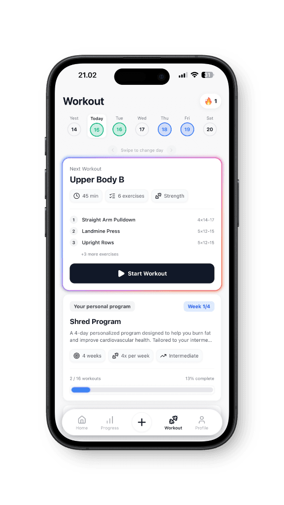 Bital Workout Screen